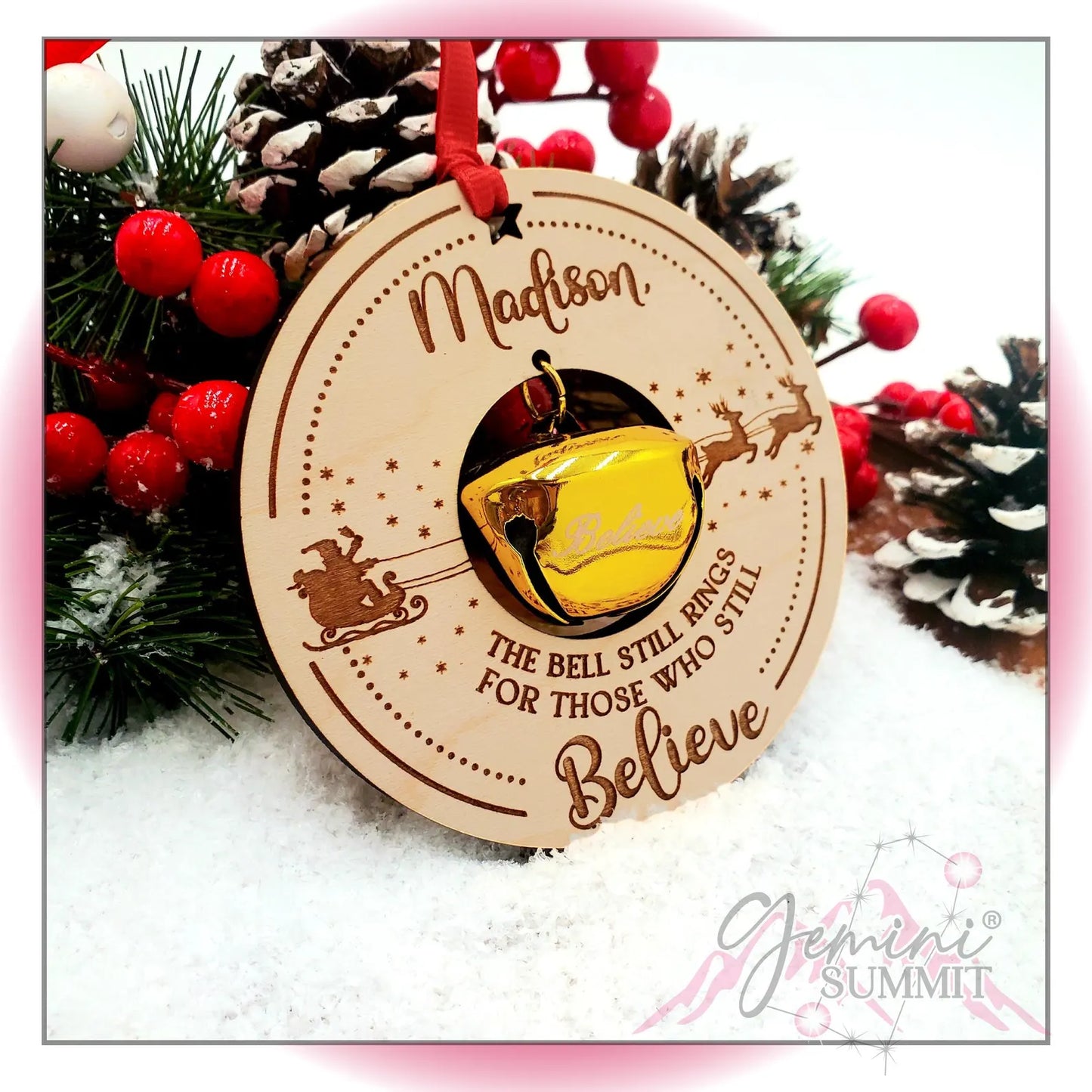 Christmas Bell Ornament: Personalized Believe in the Magic of Christmas Ornament