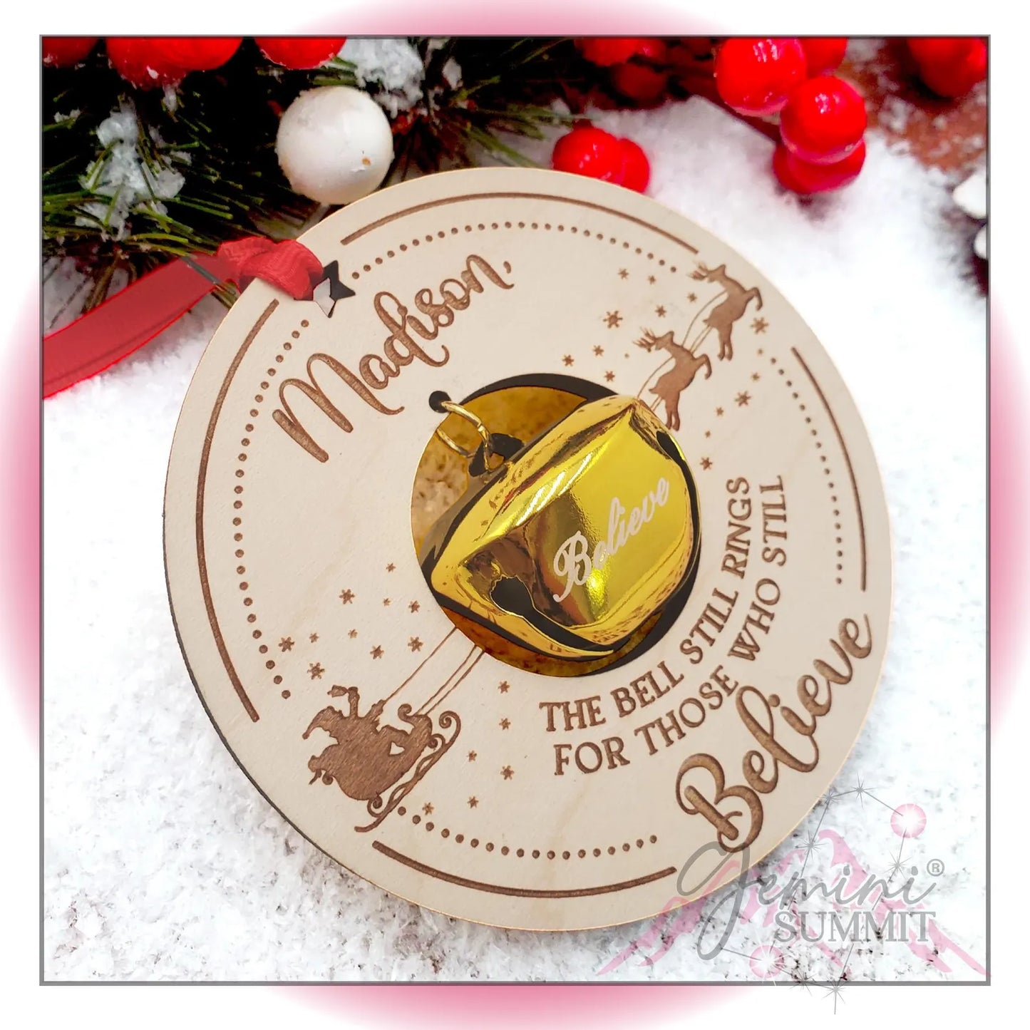 Christmas Bell Ornament: Personalized Believe in the Magic of Christmas Ornament