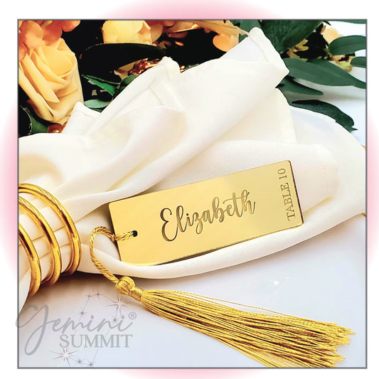 Place Setting Escort Card with Tassel