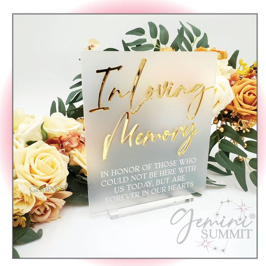 In Loving Memory Table Sign