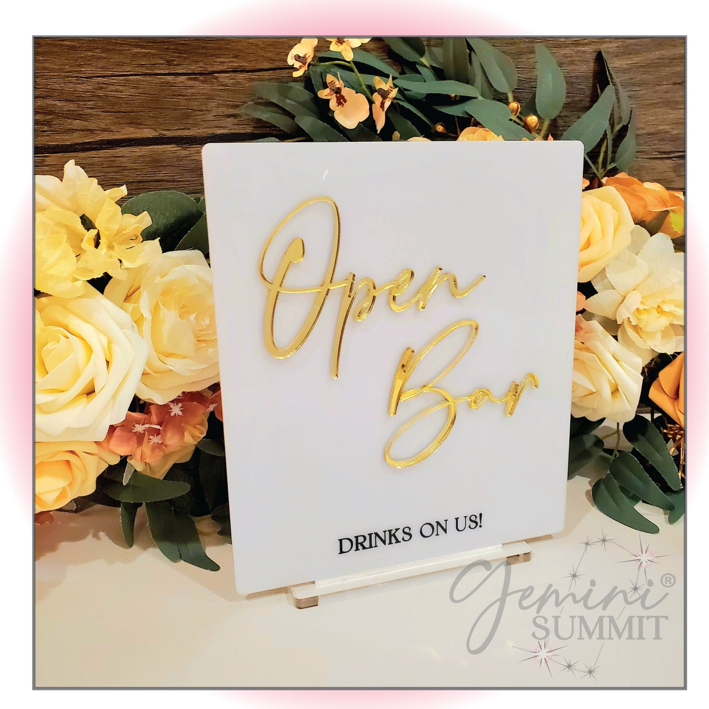 Open Bar Table Sign