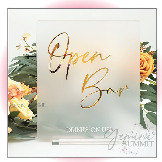 Open Bar Table Sign