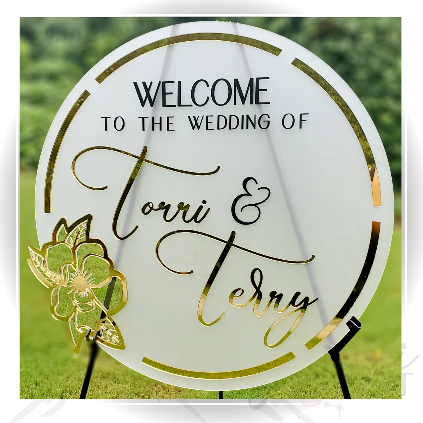 Magnolia Flower Welcome Sign