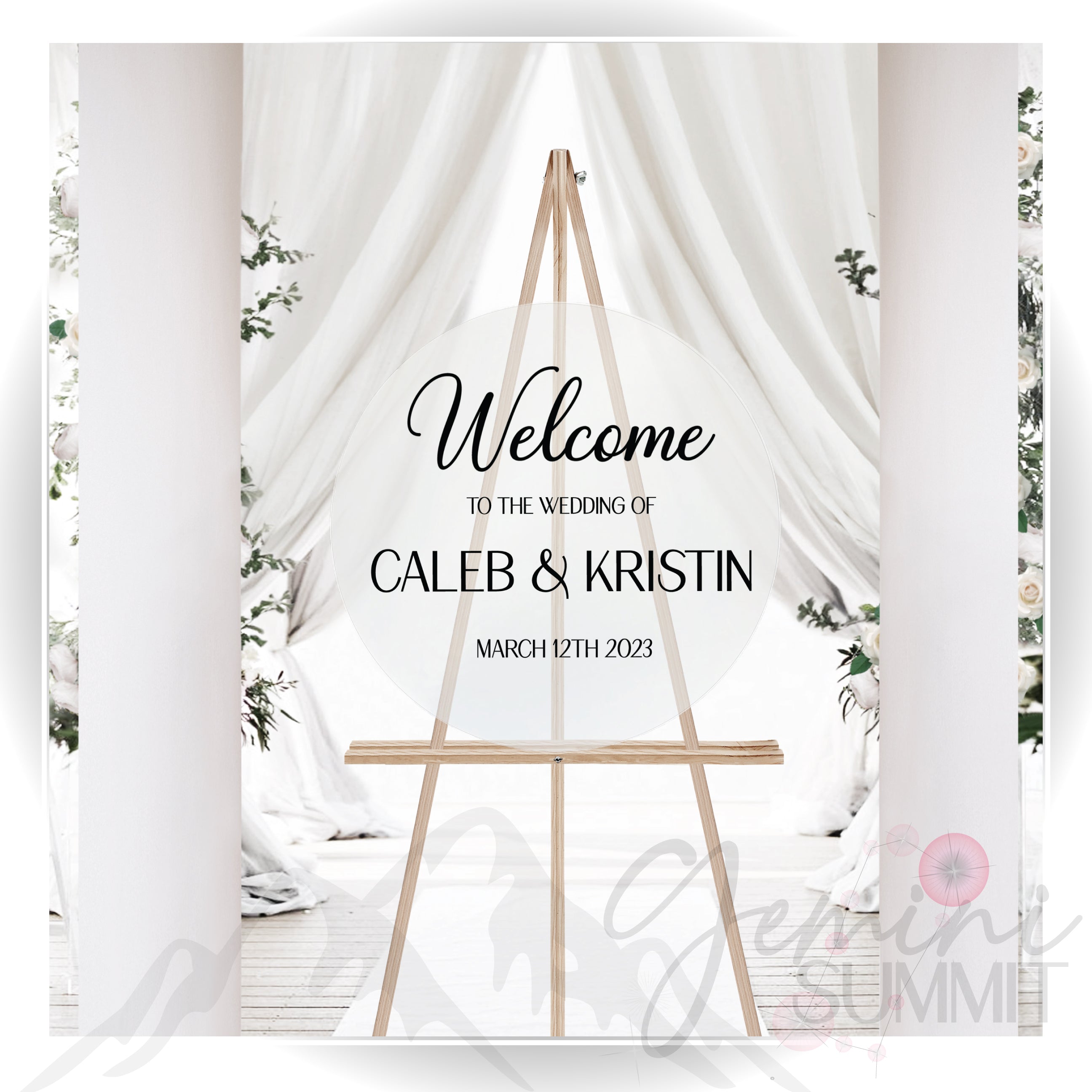 Round Welcome Acrylic Sign – GeminiSummit