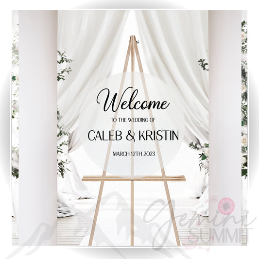 Round Welcome Acrylic Sign