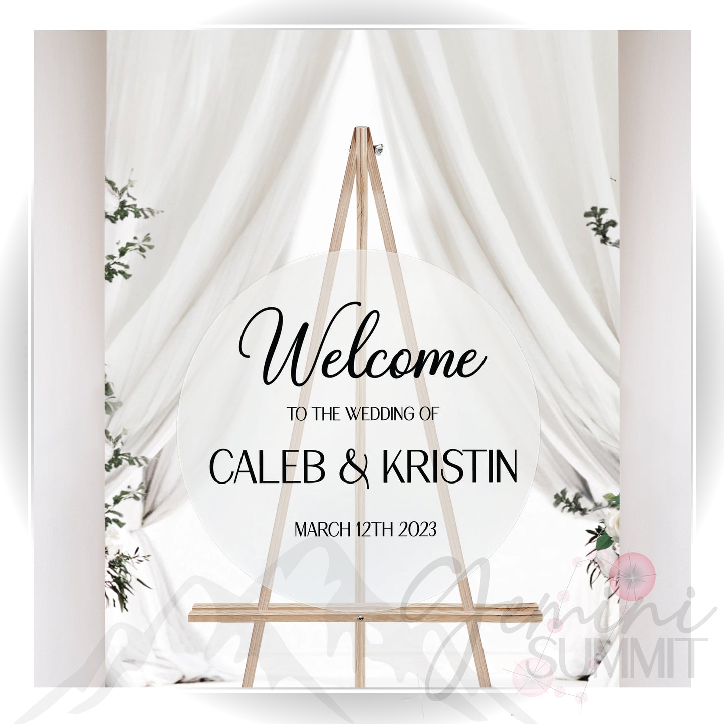 Round Welcome Acrylic Sign